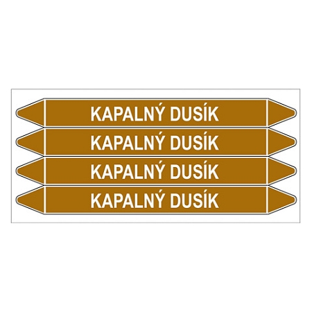 Značení potrubí, kapalný dusík,4 ks, 250 × 26 mm